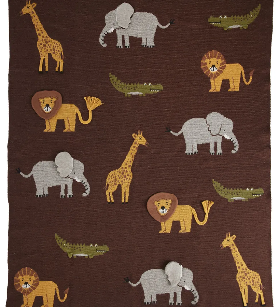 Rice Tæppe - Animals - Brun