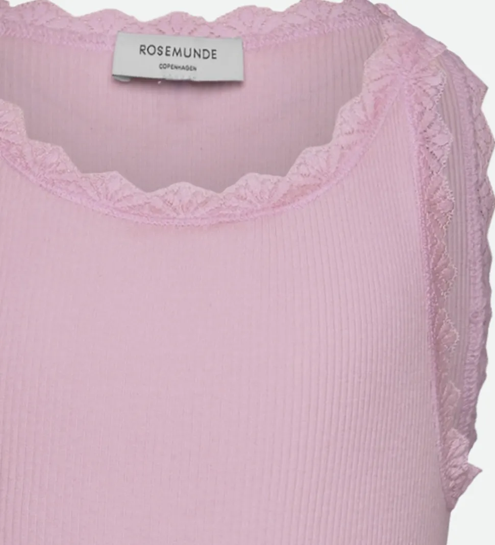 Rosemunde Top - RkBalta - Rib - Dawn pink m. Blonder
