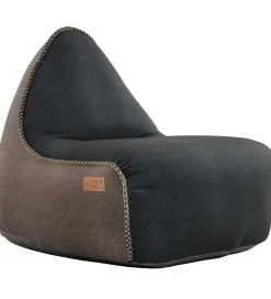 SACKit Sækkestol - Canvas Lounge Chair - 96x80x70 cm - Sort/Brun