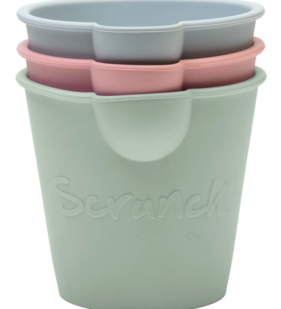 Scrunch Bath Buckets - 3-pak - Sage Green/Dusty Rose/Duck Egg Bl