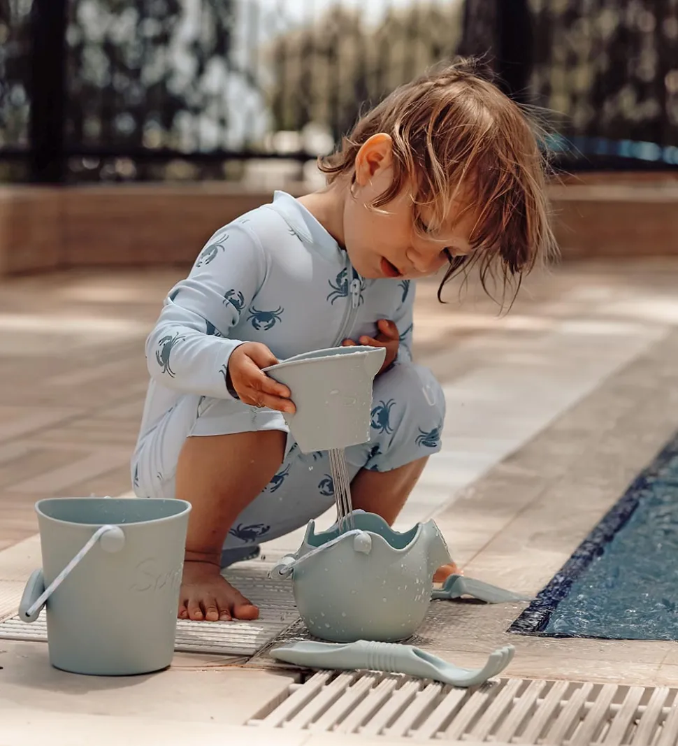 Scrunch Bath Buckets - 3-pak - Sage Green/Dusty Rose/Duck Egg Bl