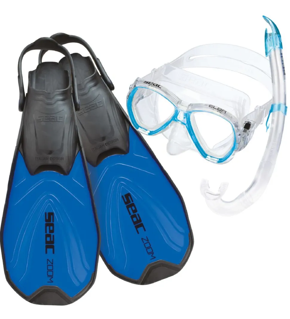 Seac Snorkelsæt m. Svømmefødder - Tris Zoom AD - Blå