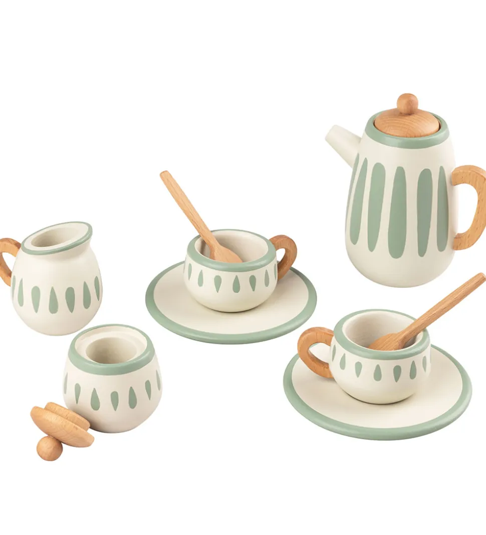 Sebra Lege Te-sæt - Træ - Classic White/Sage