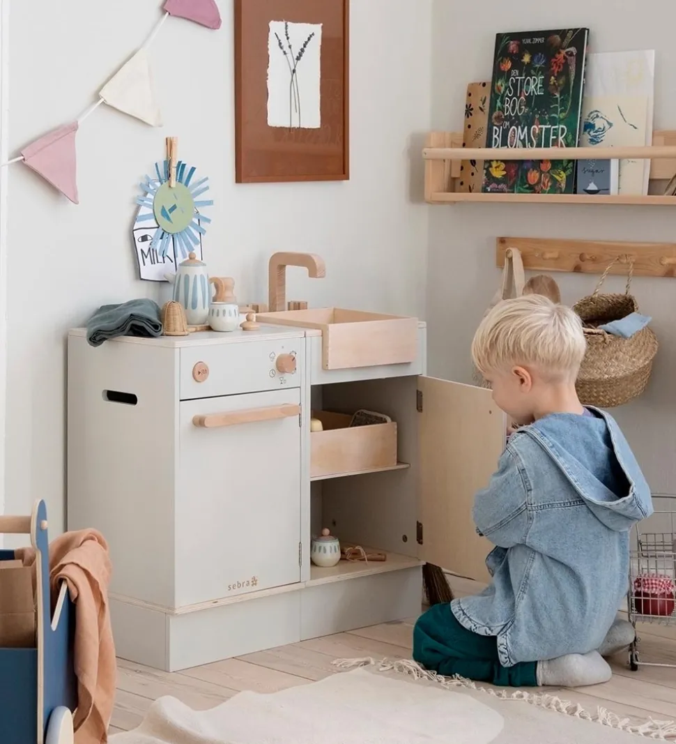 Sebra Legekøkken - Vaskeskab - Træ - Seabreeze Beige