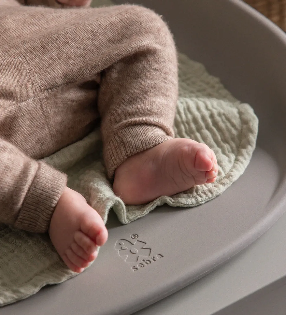 Sebra Pusleunderlag - 2-pak - Musselin - Mist Green