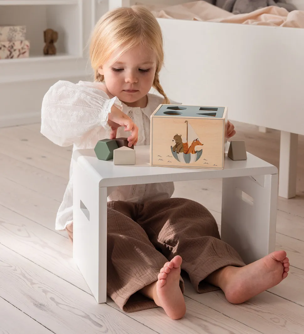 Sebra Skammel - 23,5x23,5x36 cm - Hvid