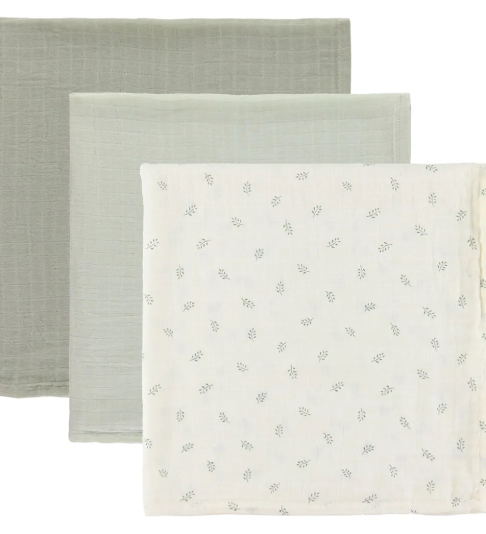 Sebra Stofble - 3-pak - 75x75 cm - Sophora Leaves/Mist Green