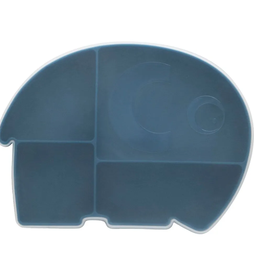 Sebra Tallerken m. Låg - Silikone - Fanto - Nordic Blue