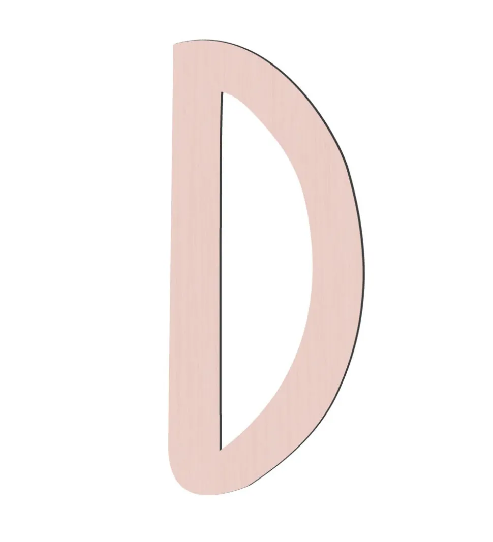 Sebra Træbogstaver - D - Birchbark Beige