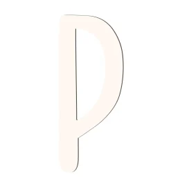 Sebra Træbogstaver - P - Birchbark Beige