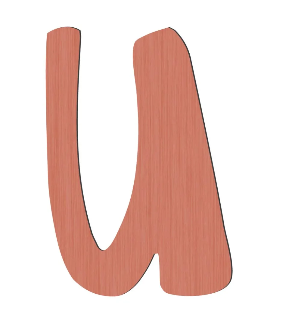 Sebra Træbogstaver - U - Watermelon Pink