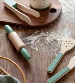 Sebra Trælegetøj - Køkkenredskabssæt - Grøn