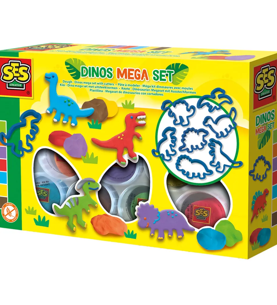 SES Creative Modellervoks - Dino Megasæt med Udstikkere