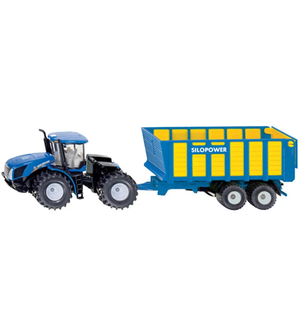 Siku Traktor m. Silagevogn - New Holland T9.560 - Blå