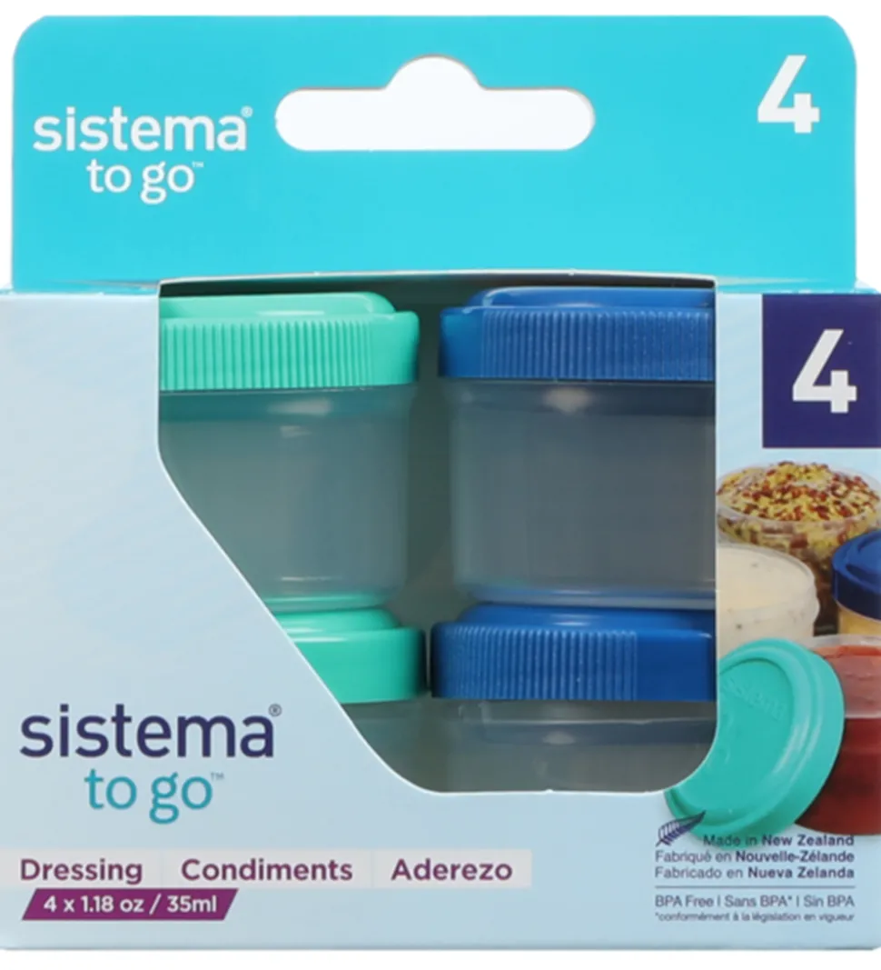 Sistema Beholdere - To Go - Dressing - 4-pak - Blå/Grøn