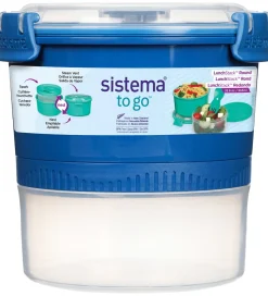 Sistema Madkasse m. Bestik - Lunch Stack - 965 ml - Blå