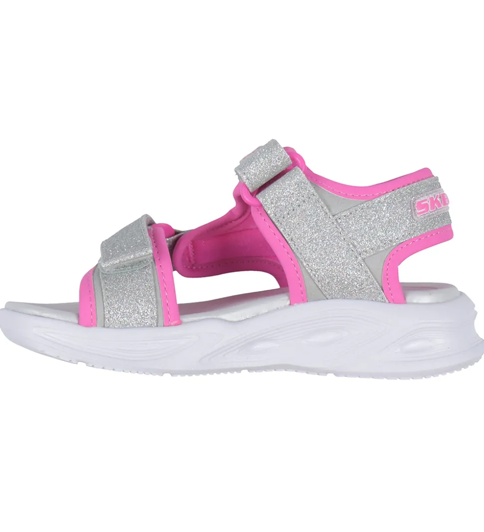 Skechers Sandaler m. Lys - Sola Glow - Silver/Hot Pink