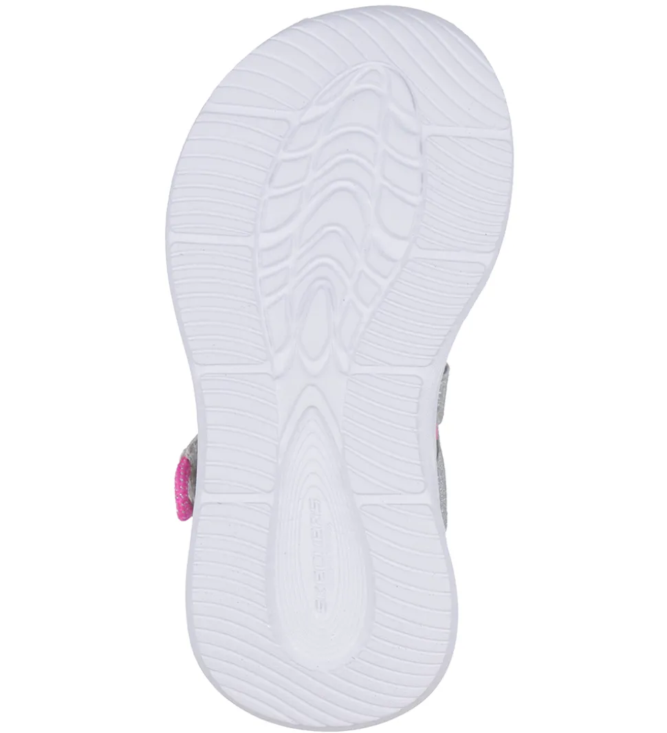 Skechers Sandaler m. Lys - Sola Glow - Silver/Hot Pink