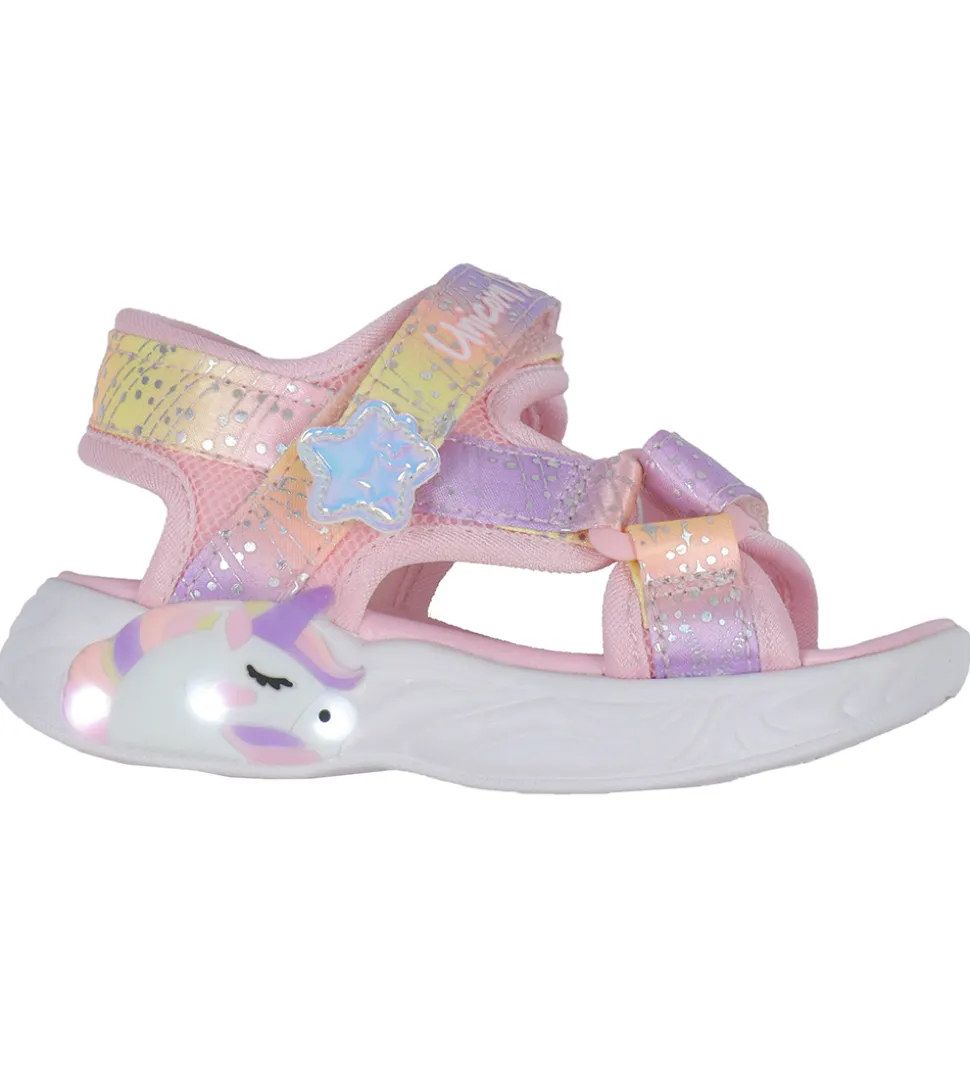 Skechers Sandaler m. Lys - Unicorn Dreams - Light Pink Multi