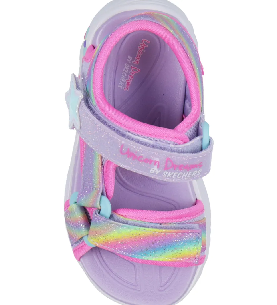 Skechers Sandaler m. Lys - Dreamy Unicorns - Lavender Multi