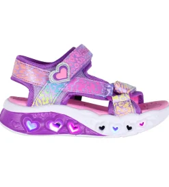 Skechers Sandaler m. Lys - Flutter Hearts - Lavender/Multi