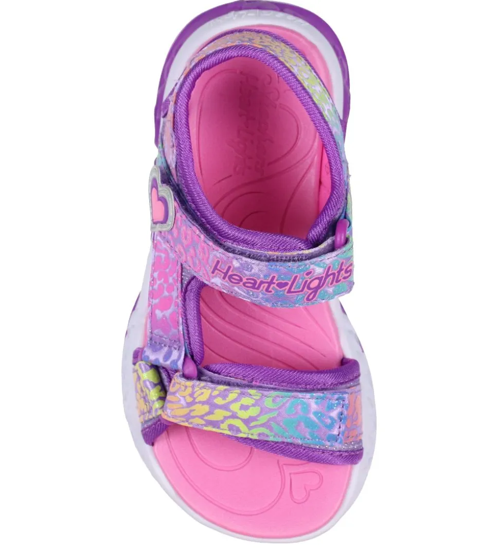 Skechers Sandaler m. Lys - Flutter Hearts - Lavender/Multi
