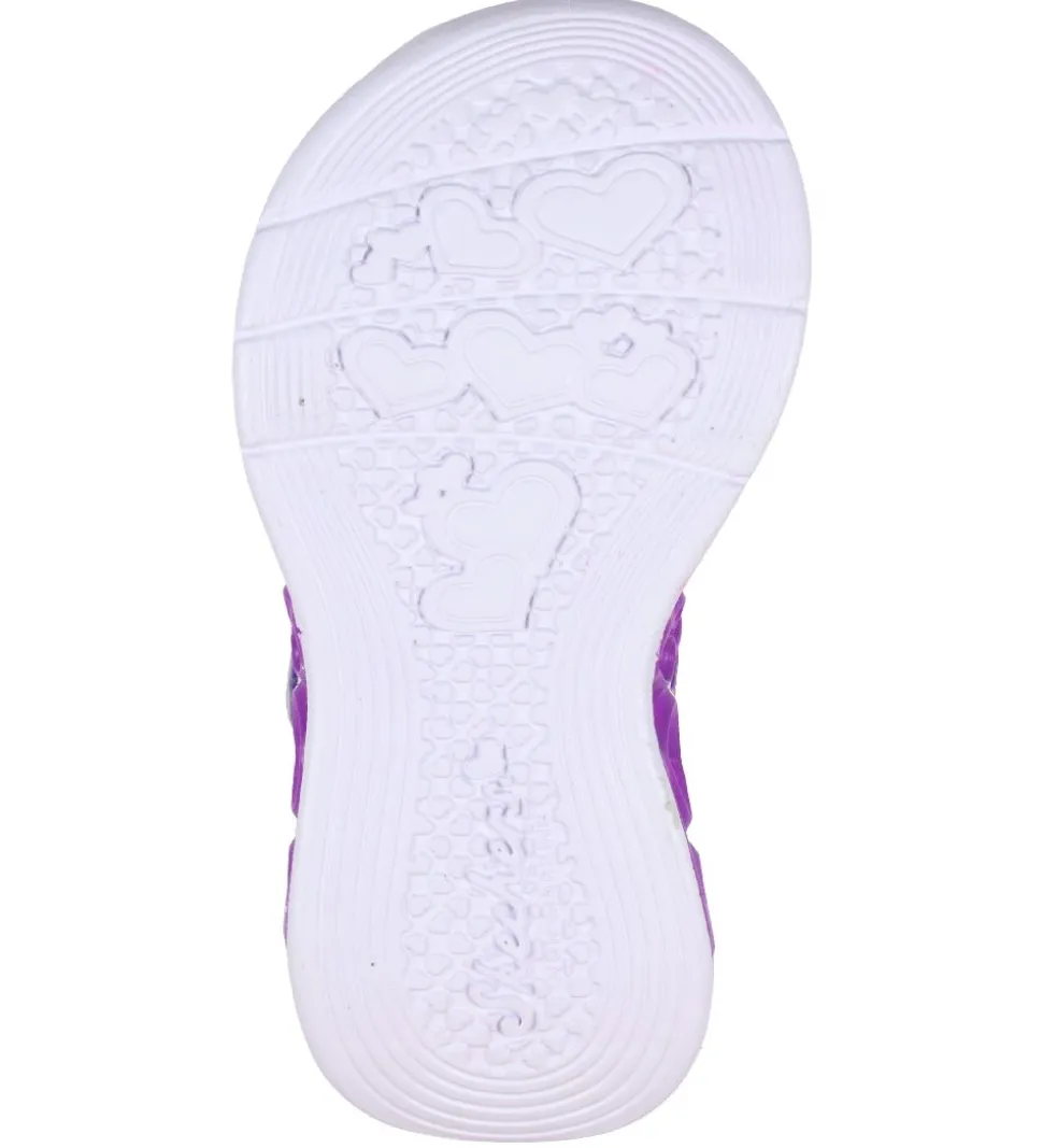 Skechers Sandaler m. Lys - Flutter Hearts - Lavender/Multi
