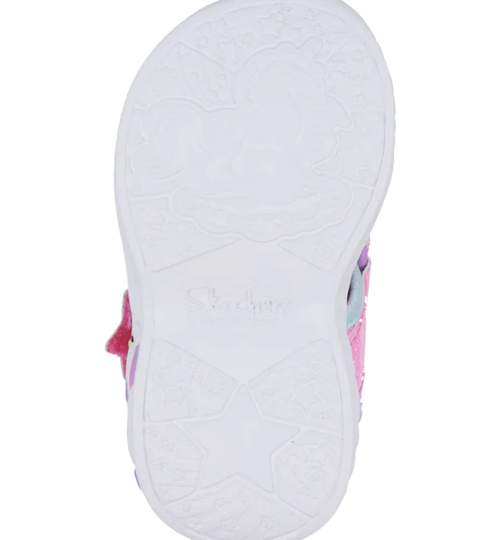 Skechers Sandaler m. Lys - Dreamy Unicorns - Pink/Multi