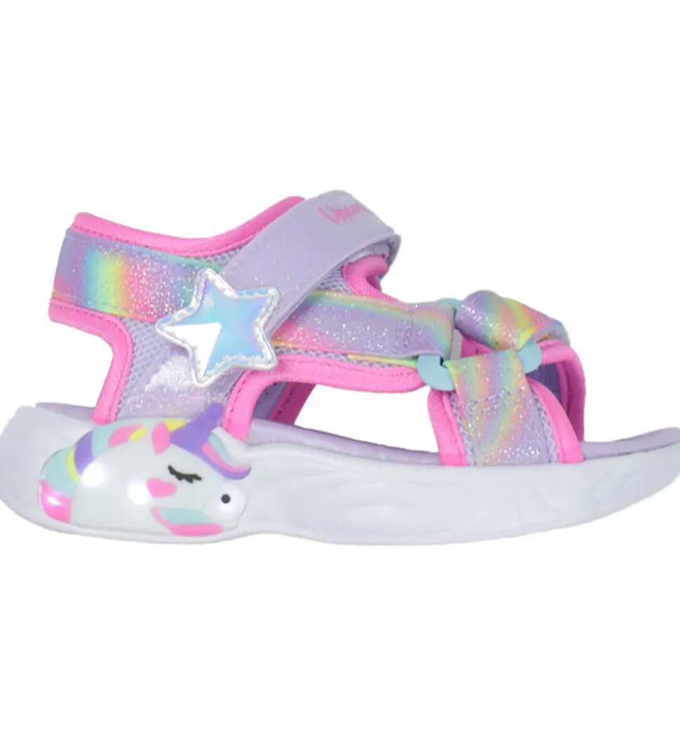 Skechers Sandaler m. Lys - Dreamy Unicorns - Lavender/Multi