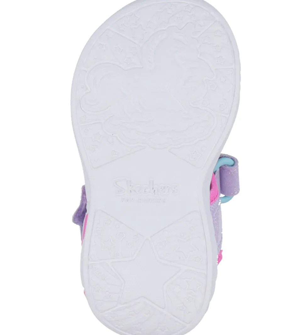 Skechers Sandaler m. Lys - Dreamy Unicorns - Lavender/Multi