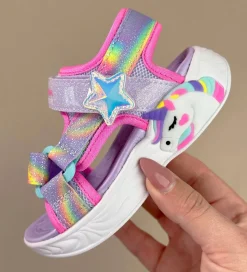 Skechers Sandaler m. Lys - Dreamy Unicorns - Lavender/Multi