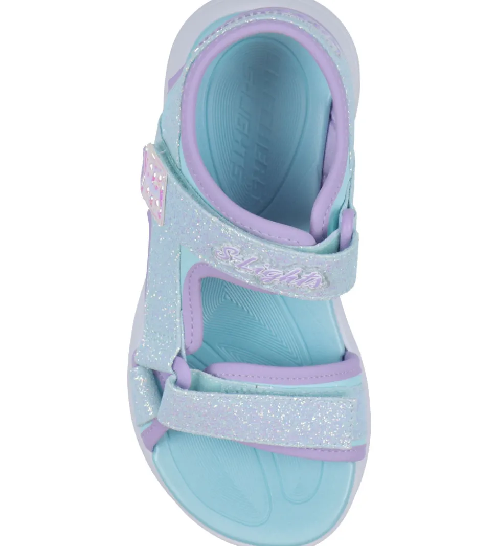Skechers Sandaler m. Lys - Sola Glow - Light Blue Lavender