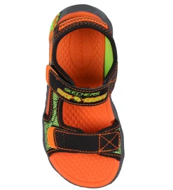 Skechers Sandaler m. Lys - Creature Splash - Black/Orange