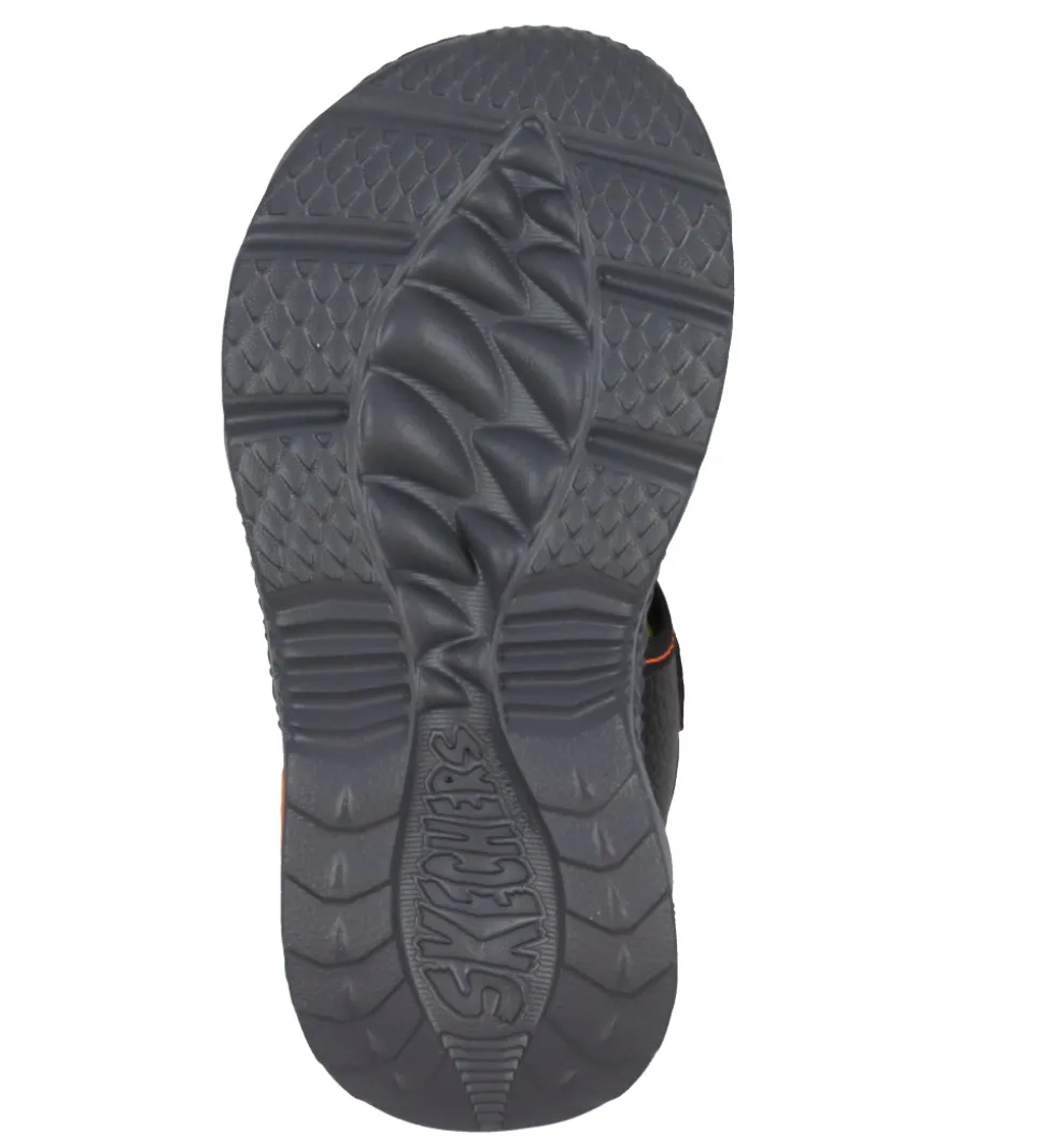Skechers Sandaler m. Lys - Creature Splash - Black/Orange