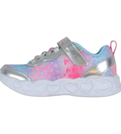 Skechers Sko m. Lys - Heart Jewels - Silver/Multi