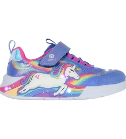 Skechers Sko m. Lys - Unicorn Chaser - Blue/Multi