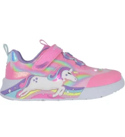 Skechers Sko m. Lys - Unicorn Chaser - Pink/Multi