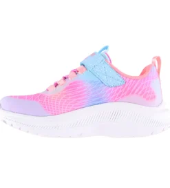 Sketchers Sko m. Lys - Rainbow Reflection - Light Blue/ Multi