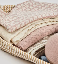 Smallstuff Babytæppe - Uld - 80x100 cm - Rabbits - Powder