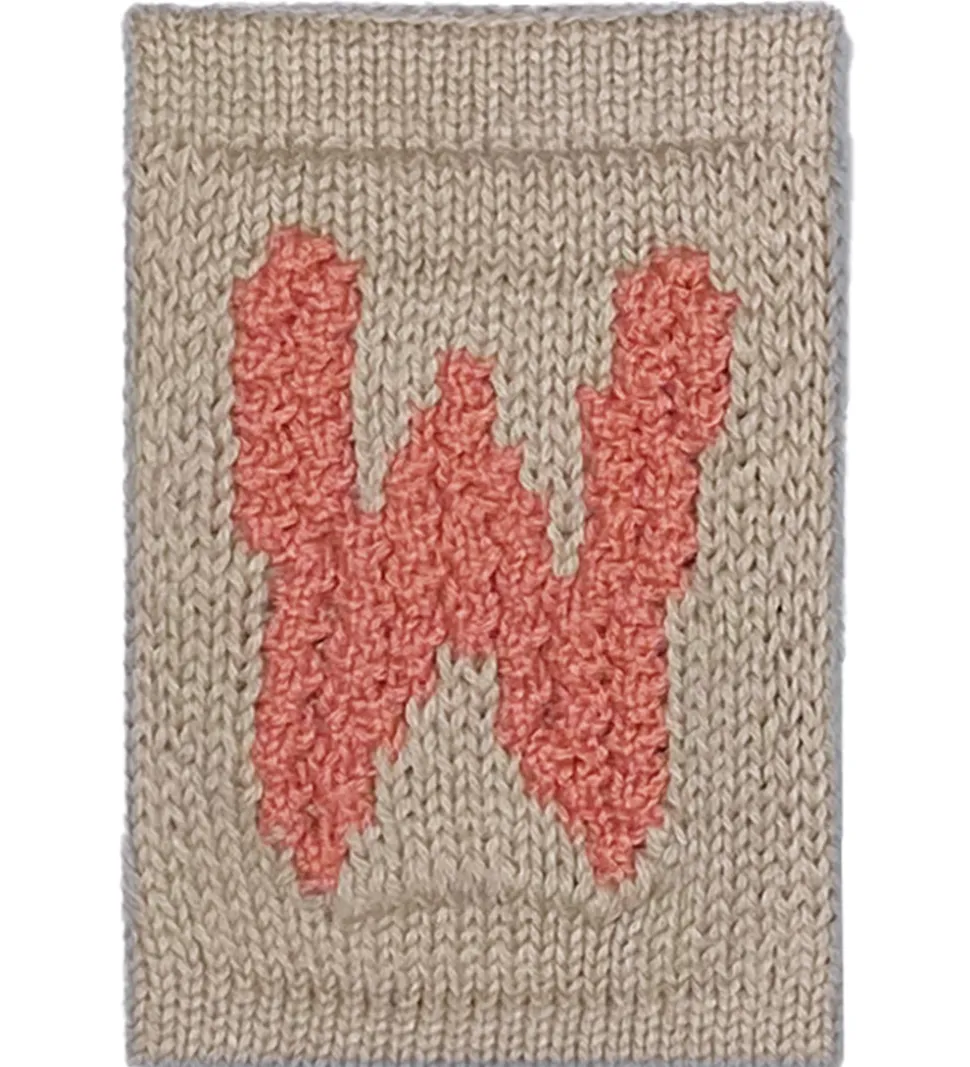 Smallstuff Strikket Bogstav - W - Rosa Alfabet