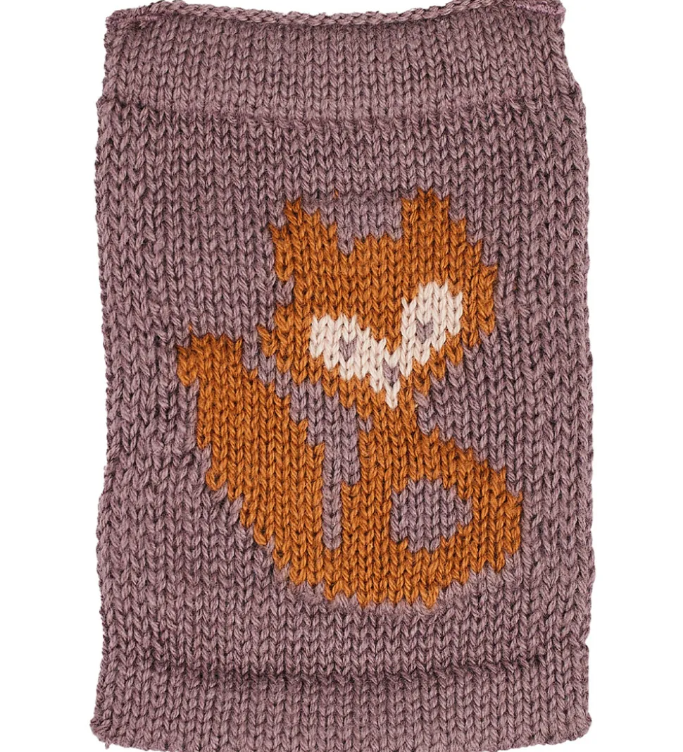 Smallstuff Strikket Flag - Ræv - Rosa Motiv