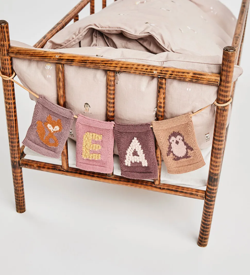 Smallstuff Strikket Flag - Ræv - Rosa Motiv