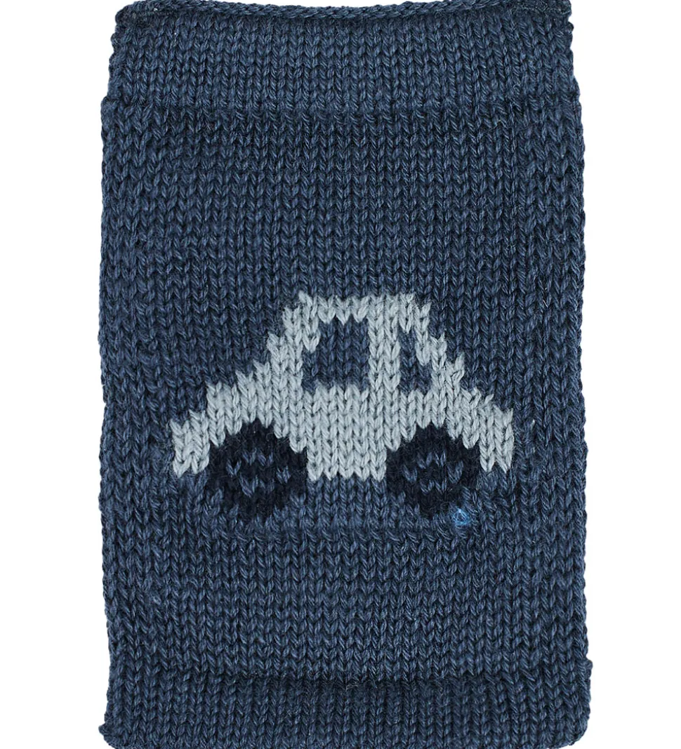 Smallstuff Strikket Flag - Bil - Blå Motiv