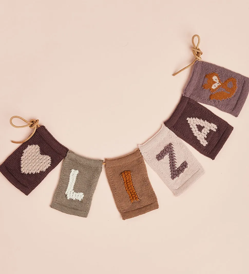 Smallstuff Strikket Flag - Hjerte - Rosa Motiv