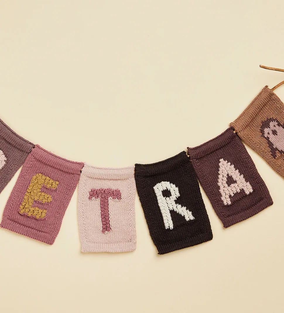 Smallstuff Strikket Flag - Pingvin - Rosa Motiv