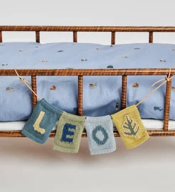 Smallstuff Strikket Flag - Blad - Blå Motiv