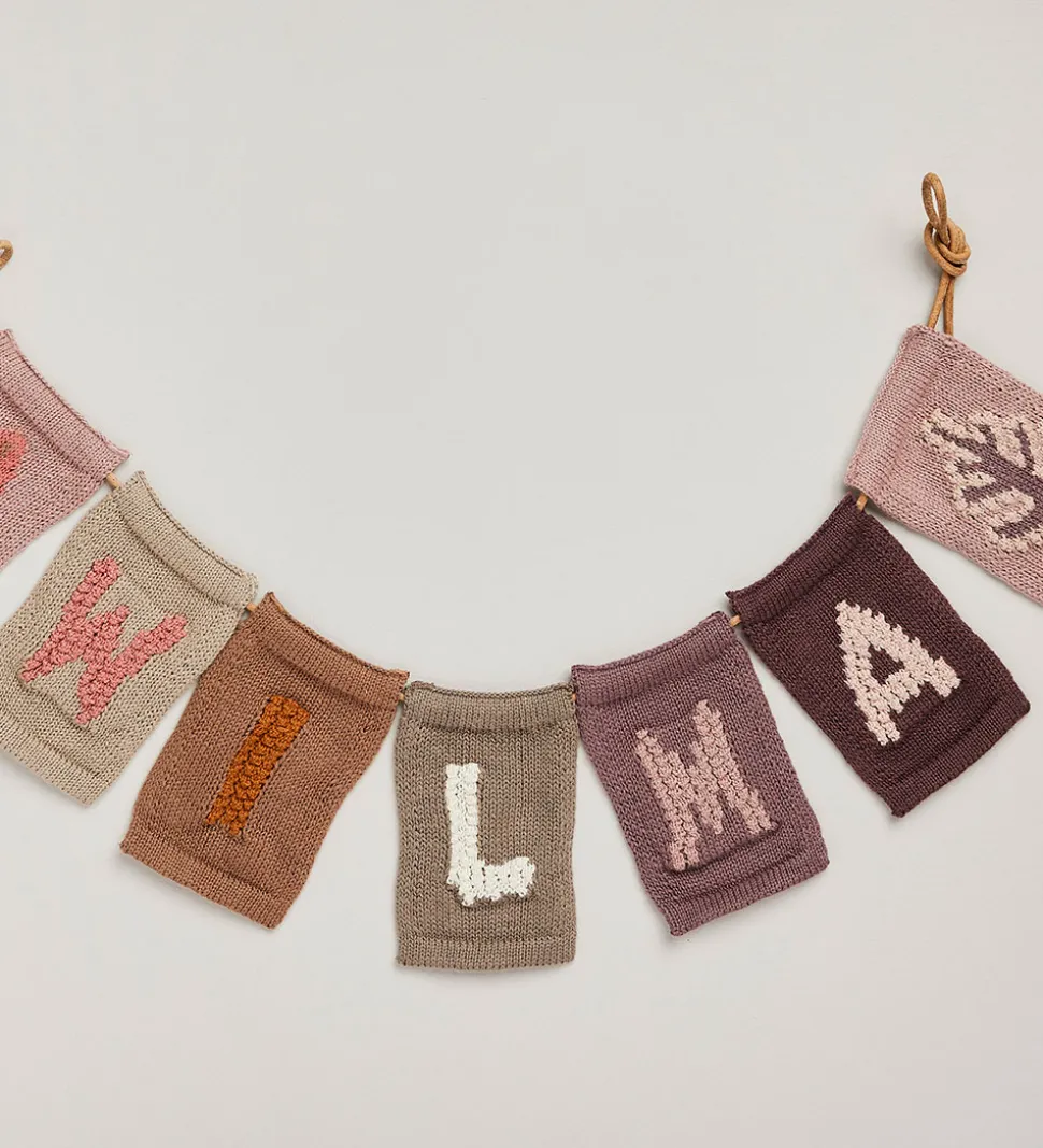 Smallstuff Strikket Flag - Blad - Rosa Motiv