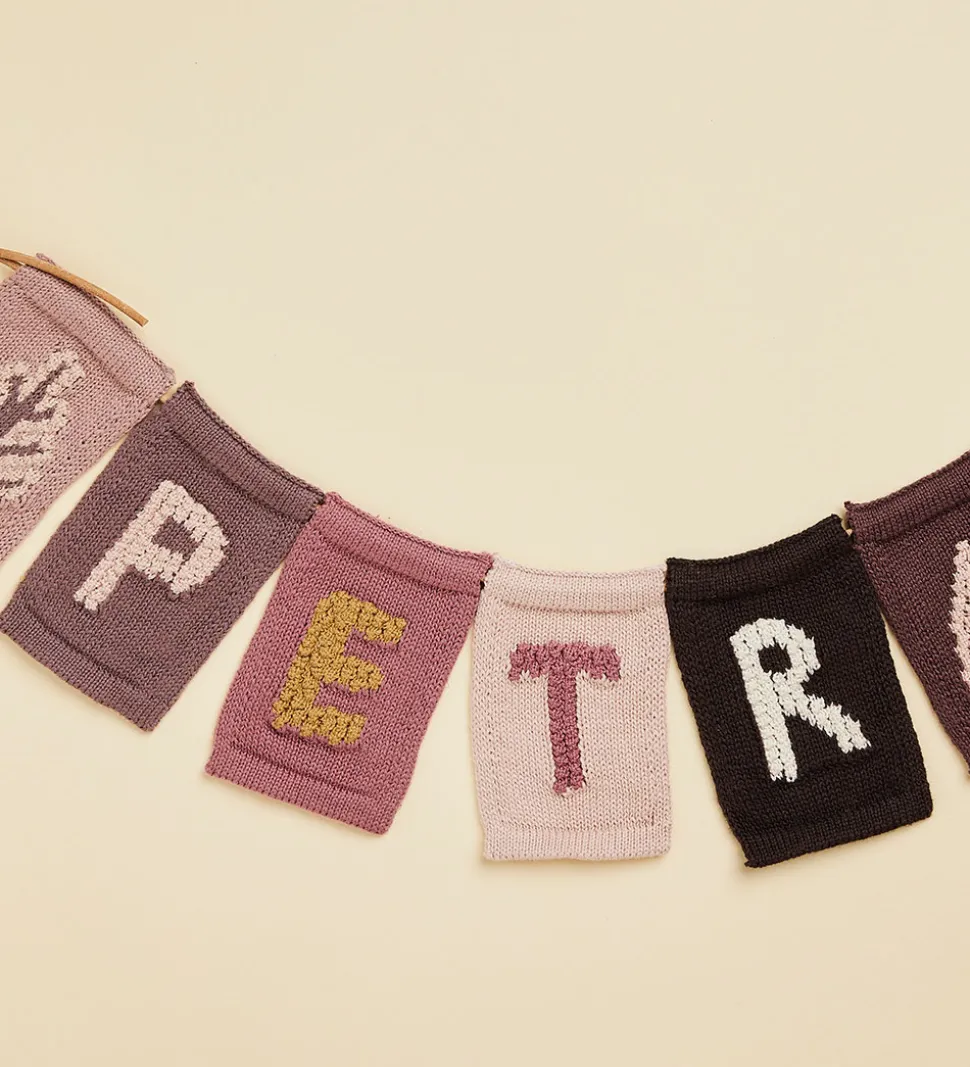 Smallstuff Strikket Flag - Blad - Rosa Motiv