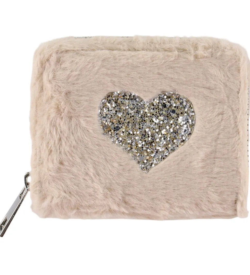 Sofie Schnoor Pung - Imiteret Pels - Beige m. Sølvglimmerhjerte