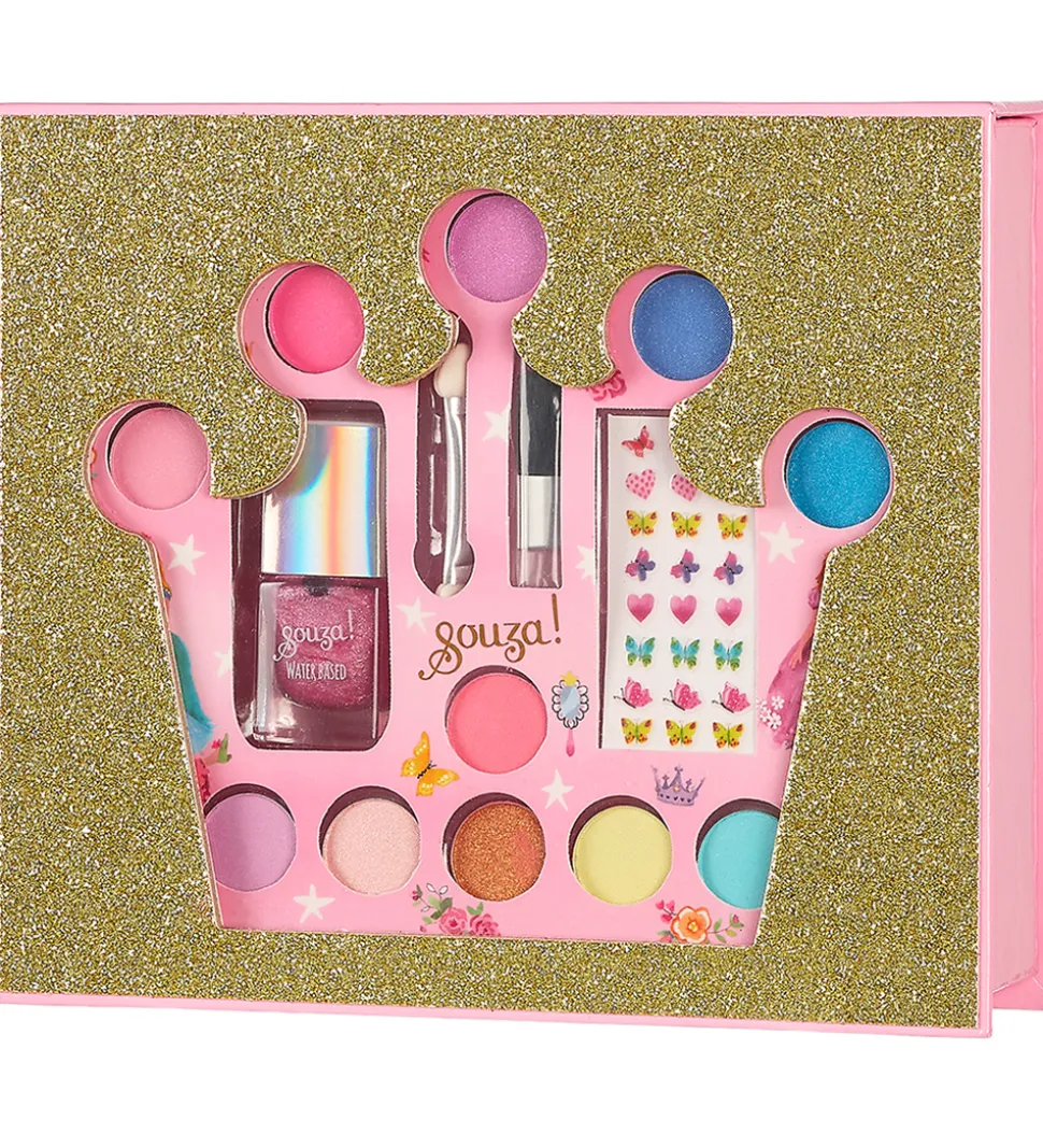 Souza Sminkesæt - Øjenskygge/Neglelak/Stickers - Crown